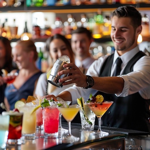 Bartender shaking a cocktail